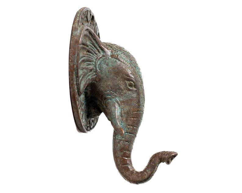 Solid Brass Elephant Head Wall Hook