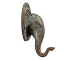 Solid Brass Elephant Head Wall Hook