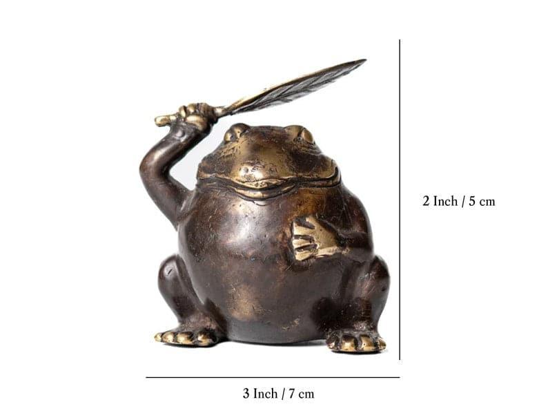 Solid Brass Frog Figurine - MAIA HOMES