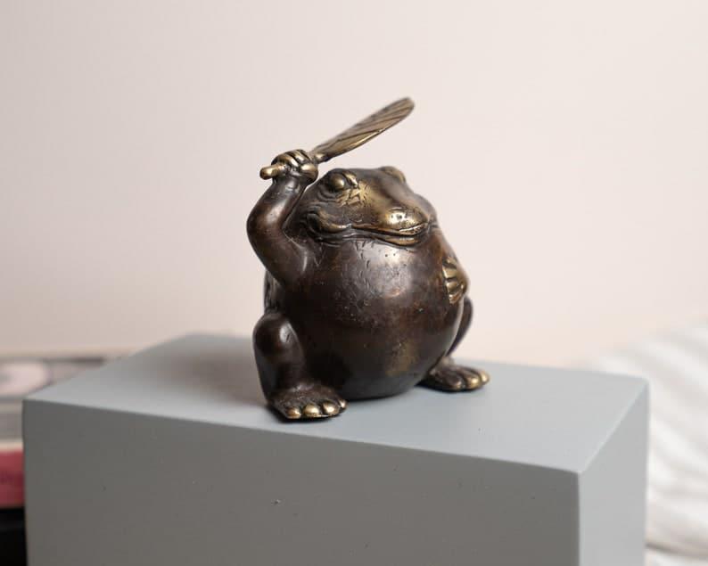 Solid Brass Frog Figurine