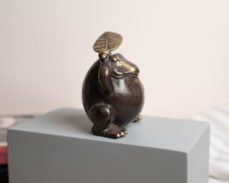 Solid Brass Frog Figurine