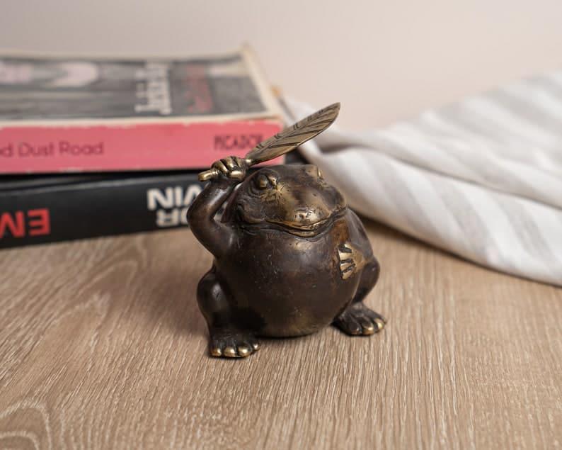 Solid Brass Frog Figurine