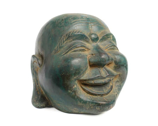 Solid Brass Lucky Chinese Buddha Head - MAIA HOMES