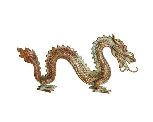 Solid Brass Majestic Dragon Sculpture - MAIA HOMES