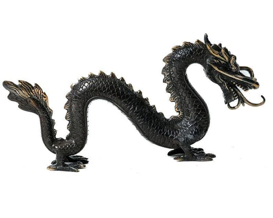 Solid Brass Majestic Dragon Sculpture - MAIA HOMES