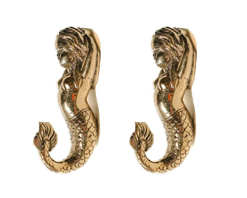 Solid Brass Mermaid Wall Hook