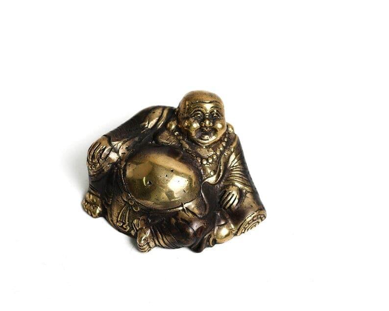 Solid Brass Mini Laughing Buddha Statue