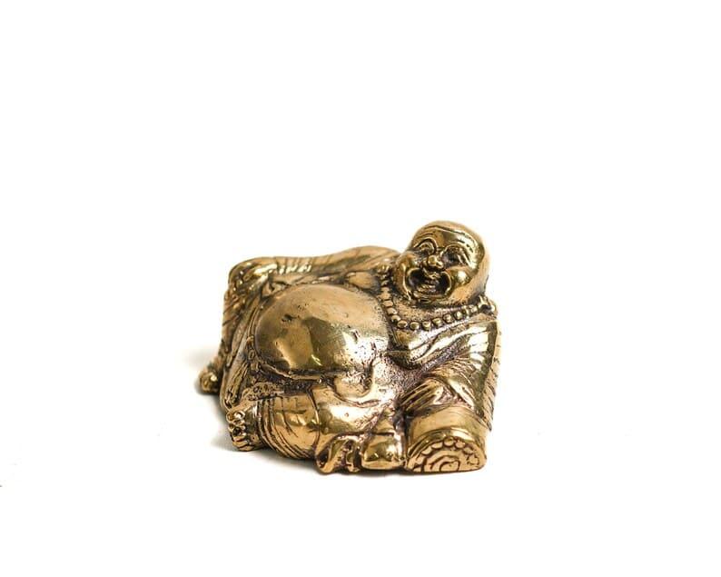 Solid Brass Mini Laughing Buddha Statue