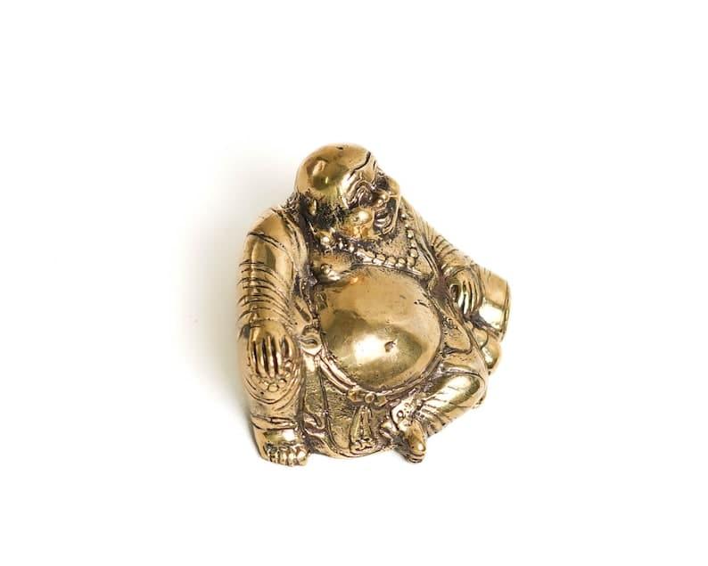 Solid Brass Mini Laughing Buddha Statue