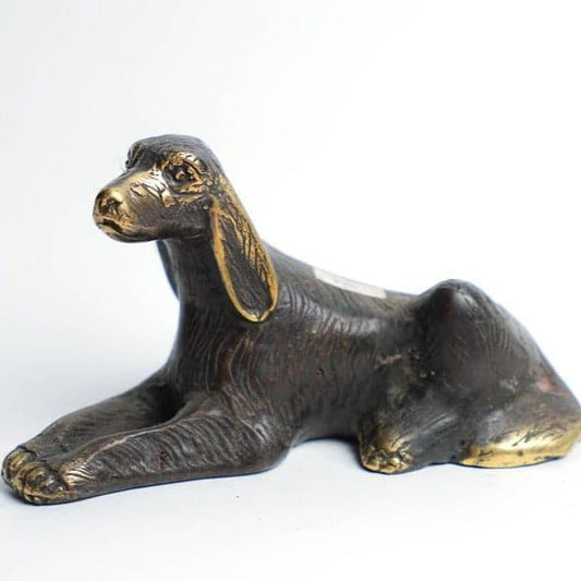 Solid Brass Miniature Dog Figurine - MAIA HOMES