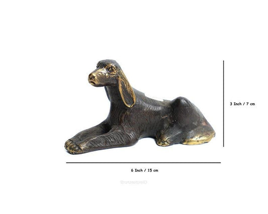 Solid Brass Miniature Dog Figurine - MAIA HOMES
