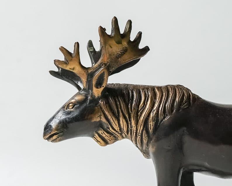 Solid Brass Miniature Reindeer Figurine