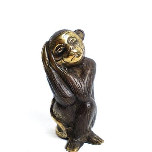 Solid Brass Monkey Statues - Set of 3