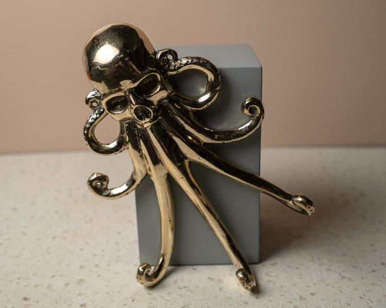 Solid Brass Octopus Wall Hook