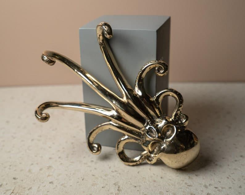 Solid Brass Octopus Wall Hook