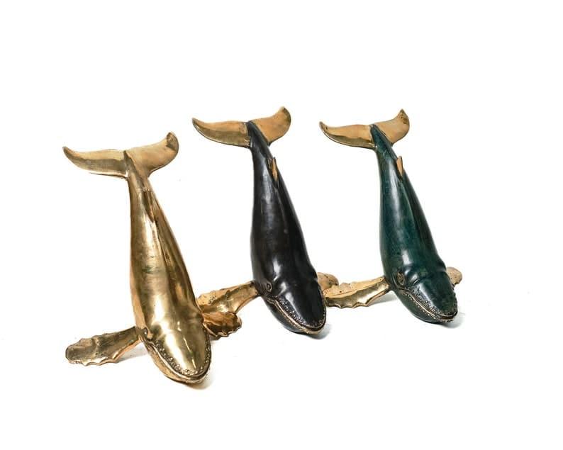 Solid Brass Posing Whale Figurine