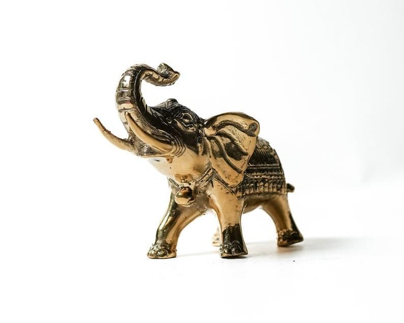 Solid Brass Royal Elephant Figurine