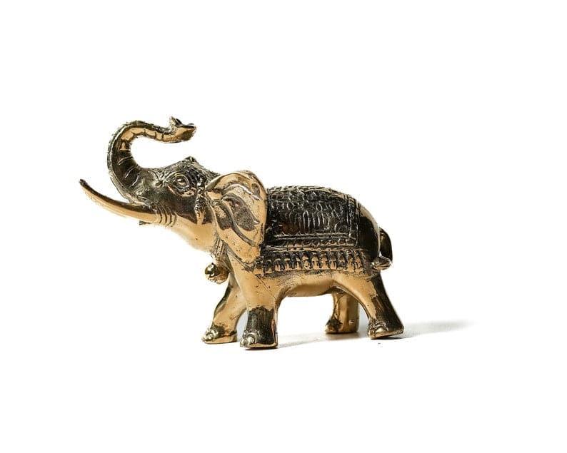 Solid Brass Royal Elephant Figurine