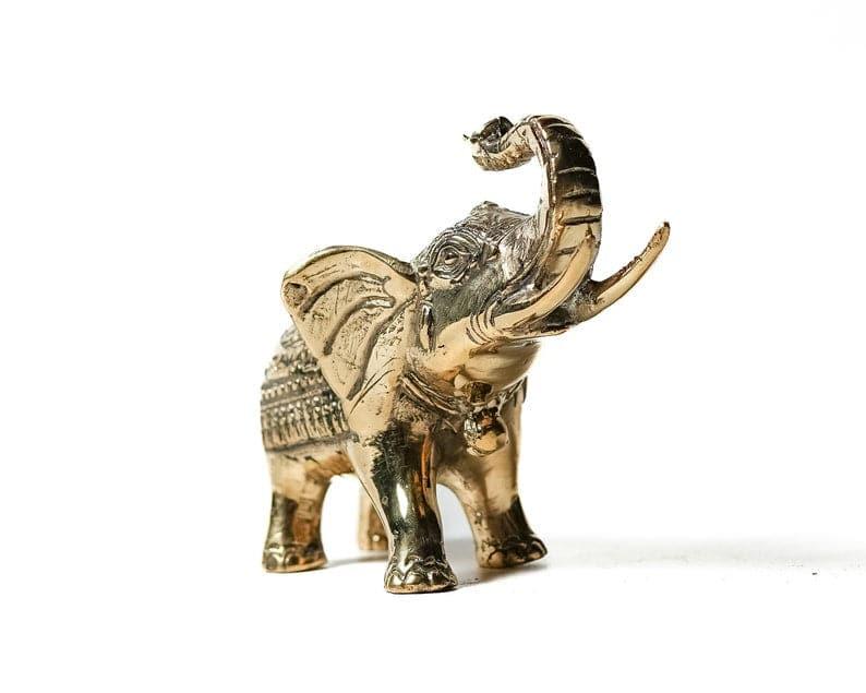 Solid Brass Royal Elephant Figurine