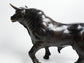 Solid Brass Running Bull Figurine Statue