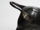 Solid Brass Running Bull Figurine Statue