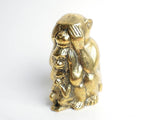 Solid Brass See No Evil Hear No Evil Monkey Figurine