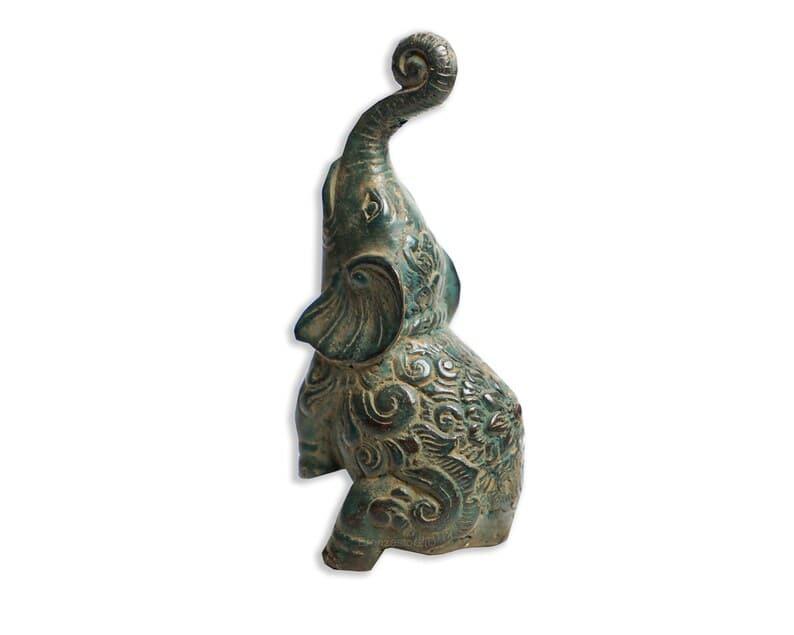 Solid Brass Standing Elephant Figurine