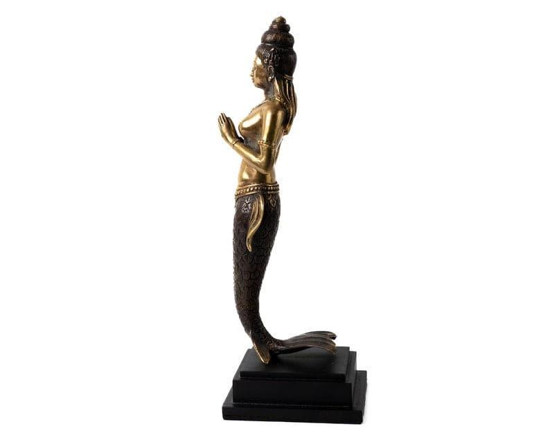 Solid Brass Suvannamaccha Golden Mermaid Figurine