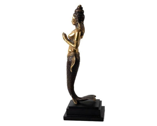 Solid Brass Suvannamaccha Golden Mermaid Figurine - MAIA HOMES