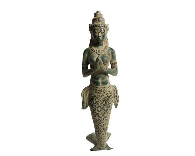 Solid Brass Suvannamaccha Golden Mermaid Figurine