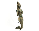 Solid Brass Suvannamaccha Golden Mermaid Figurine No Based Green