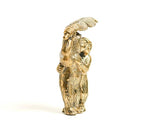 Solid Brass Two Funny Monkey Under Banana Leaf Figurine