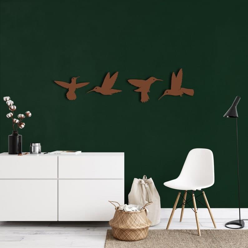 Solid Metal Flying Birds Metal Wall Hanging Decor - MAIA HOMES