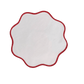 Solid Scalloped Round Cotton Placemats Red