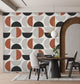 Solid Semi Circle Geometric Wallpaper