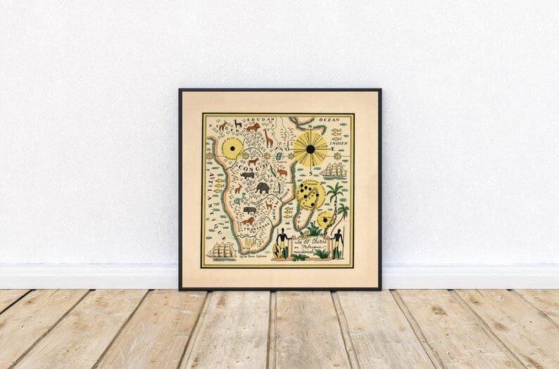 South Africa Map Print| Art History