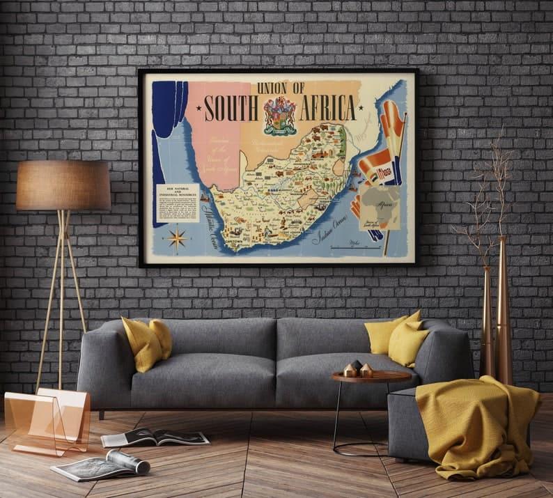 South Africa Map Print| Fine Art Prints