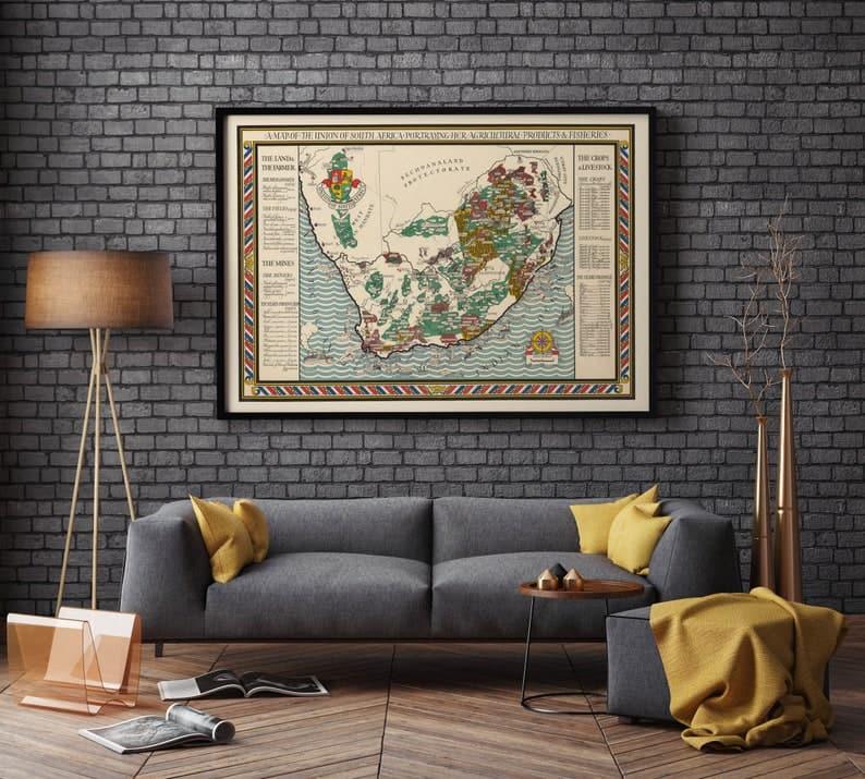 South Africa Map Print| Fine Art Prints