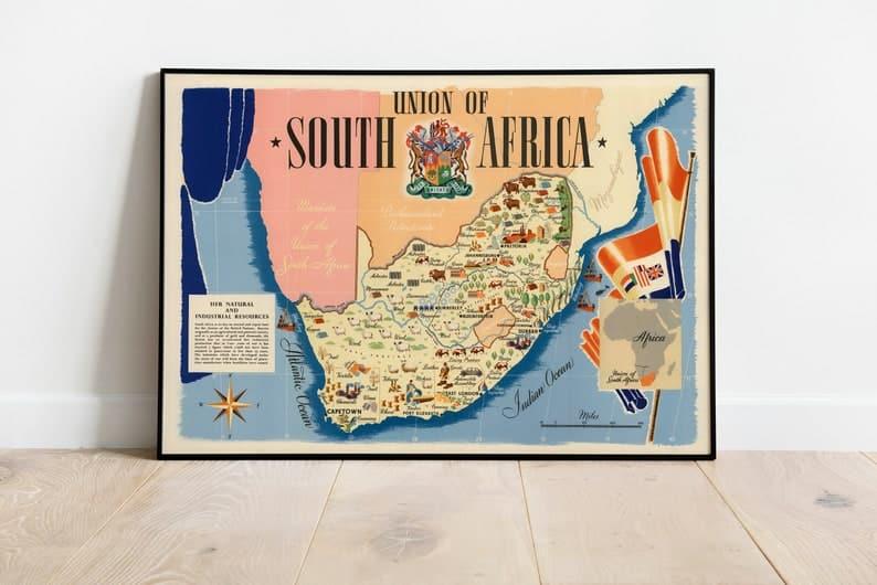 South Africa Map Print| Fine Art Prints