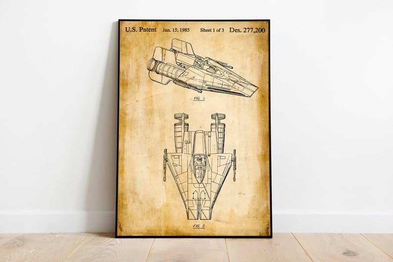 Spacecraft Patent Print| Framed Art Print - MAIA HOMES