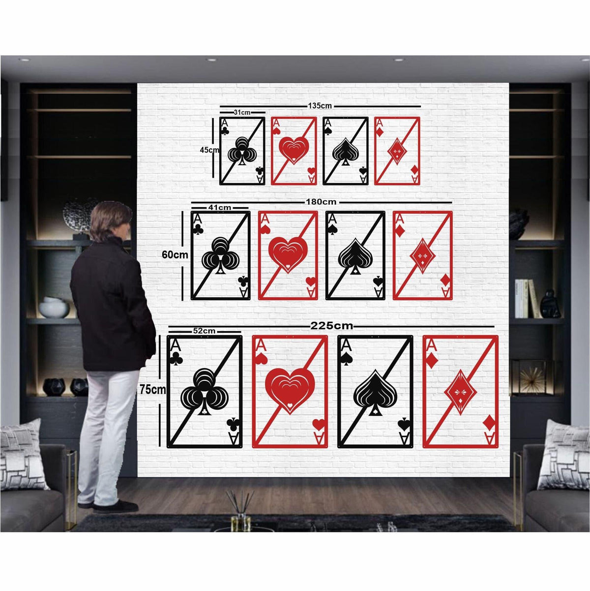 Spade Heart Diamond Club Aces Metal Wall Art