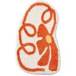 Spring Floral Bath Mat Orange