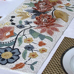 Spring Floral Beaded Table Runner