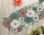 Spring Floral Garden Beaded Table Runner