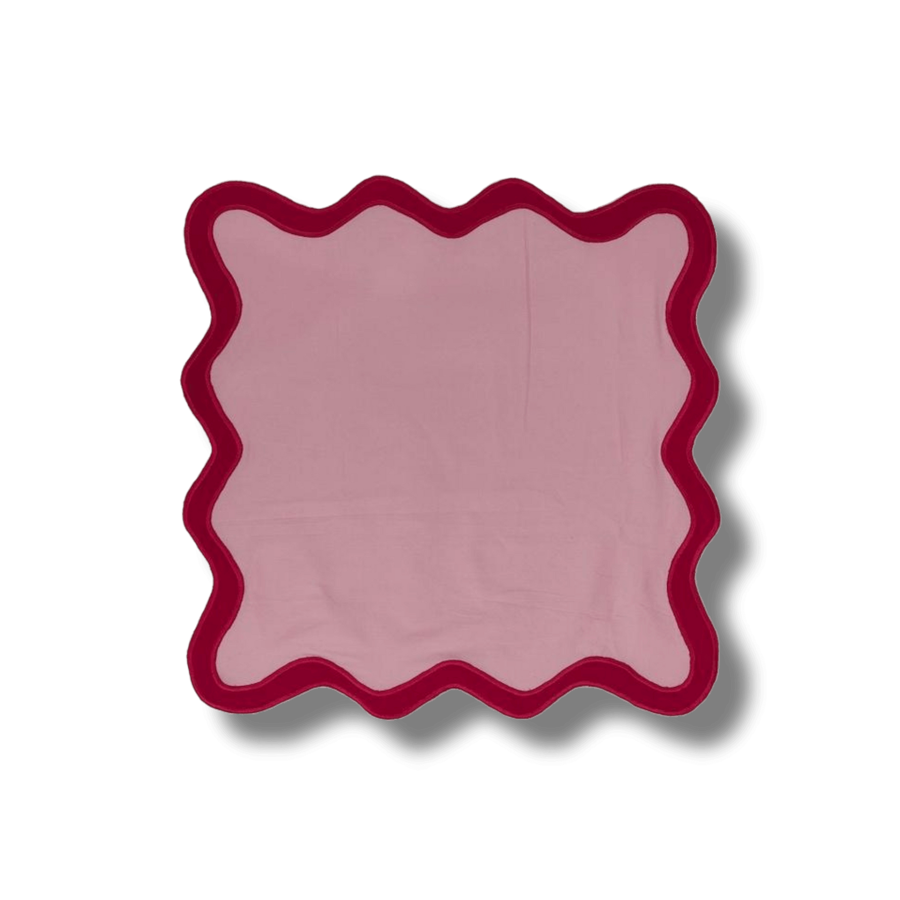 Square Scalloped Napkins Light pink cotton