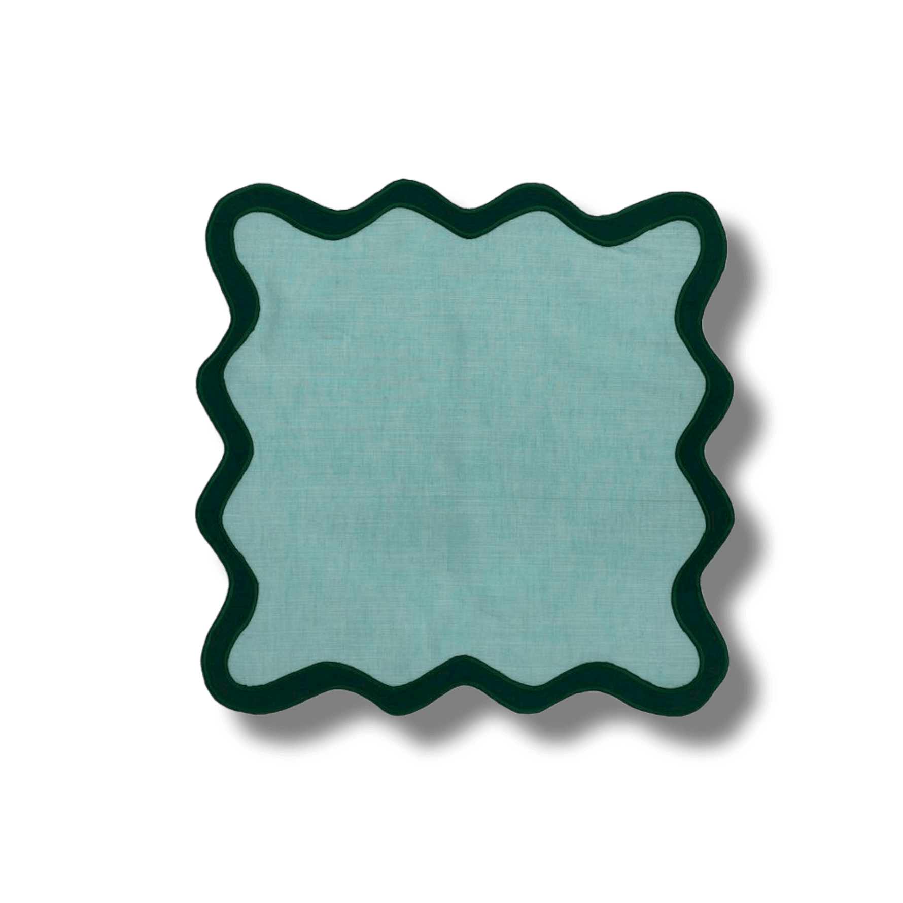 Square Scalloped Napkins Green