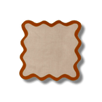 Square Scalloped Napkins Sand