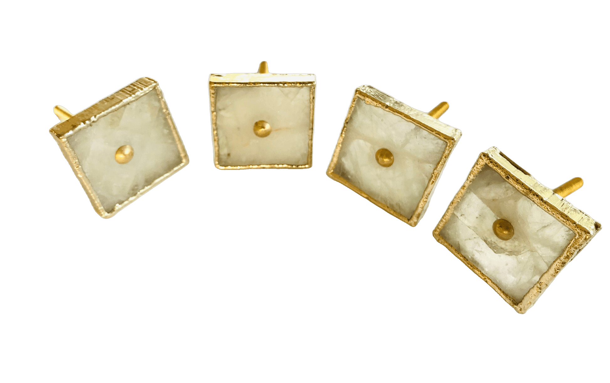 Square White Agate Dresser Cabinet Drawer Pull - Set of 4 - MAIA HOMES