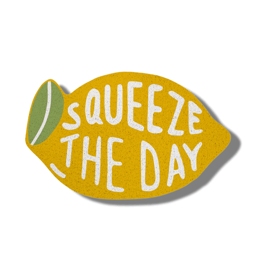 Squeeze the Day Yellow Lemon Shaped Entrance Door Mat - MAIA HOMES