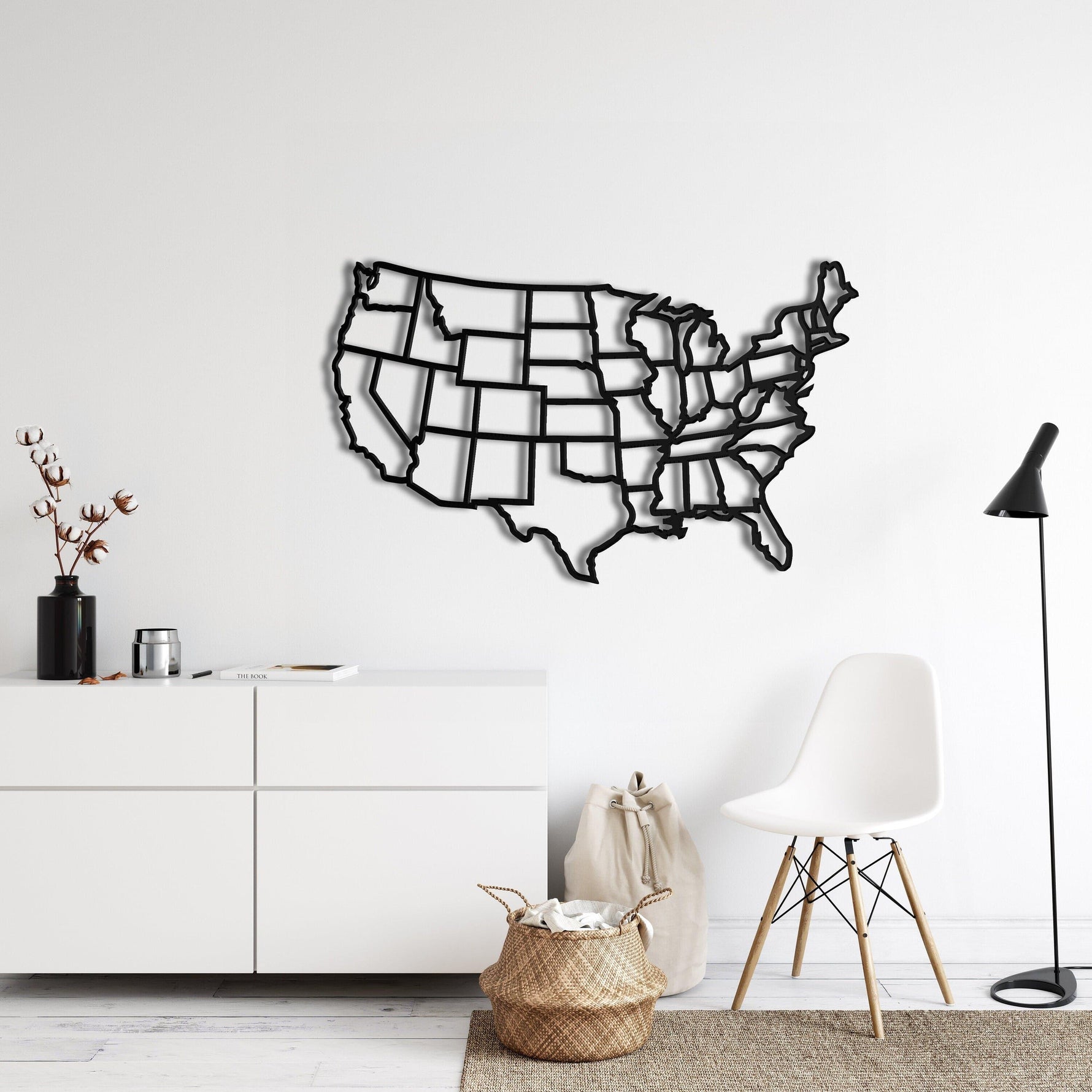 States of America Map Metal Wall Art